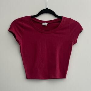 Burgundy Basic Crop Top